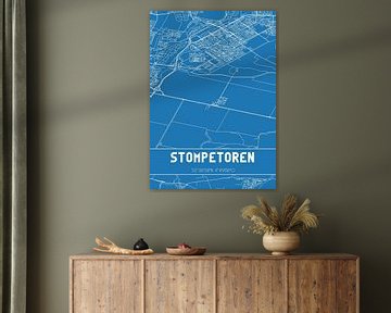 Blauwdruk | Landkaart | Stompetoren (Noord-Holland) van MijnStadsPoster