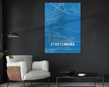 Blauwdruk | Landkaart | Stoutenburg (Utrecht) van MijnStadsPoster