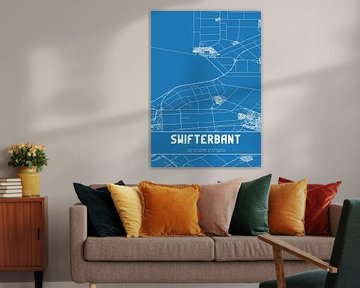Blauwdruk | Landkaart | Swifterbant (Flevoland) van MijnStadsPoster