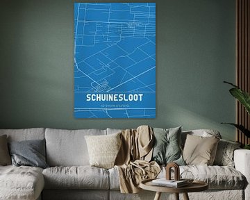 Blauwdruk | Landkaart | Schuinesloot (Overijssel) van Rezona