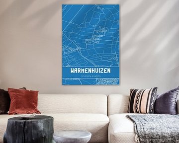 Blauwdruk | Landkaart | Warmenhuizen (Noord-Holland) van Rezona