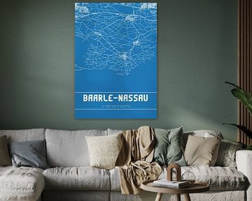 Blauwdruk | Landkaart | Baarle-Nassau (Noord-Brabant) van MijnStadsPoster