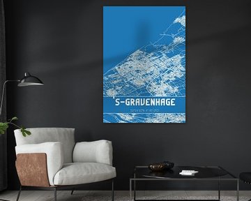 Blauwdruk | Landkaart | 's-Gravenhage (Zuid-Holland) van Rezona
