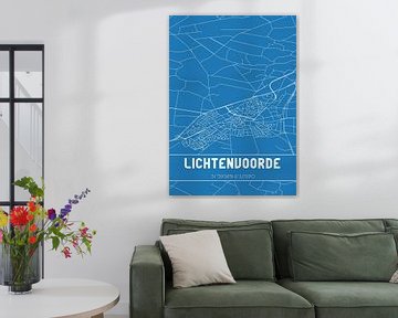 Blauwdruk | Landkaart | Lichtenvoorde (Gelderland) van MijnStadsPoster