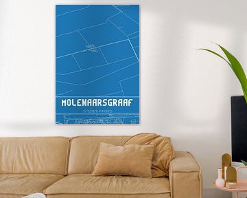 Blauwdruk | Landkaart | Molenaarsgraaf (Zuid-Holland) van MijnStadsPoster