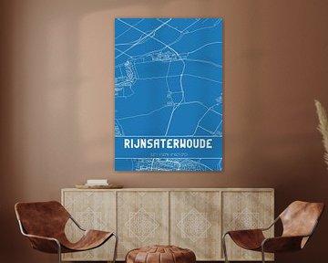 Blaupause | Karte | Rijnsaterwoude (Südholland) von Rezona