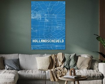 Blauwdruk | Landkaart | Hollandscheveld (Drenthe) van Rezona