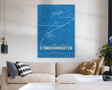 Blauwdruk | Landkaart | Standdaarbuiten (Noord-Brabant) van Rezona