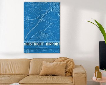 Blauwdruk | Landkaart | Maastricht-Airport (Limburg) van MijnStadsPoster