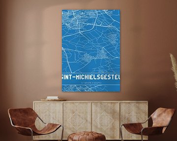 Blaupause | Karte | Sint-Michielsgestel (Nordbrabant) von Rezona