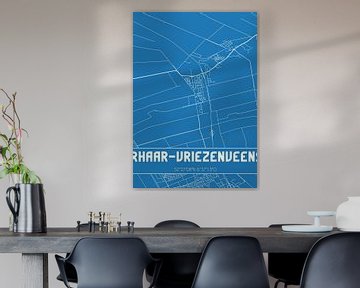 Blauwdruk | Landkaart | Westerhaar-Vriezenveensewijk (Overijssel) van MijnStadsPoster