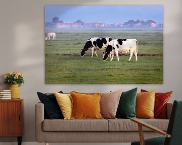 Weidende Kühe auf der Wiese von Peter de Kievith Fotografie