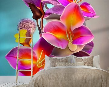 Still life with flowers I - two vases with colorful flowers