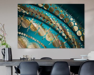 Mandala pattern of golden circles and dots