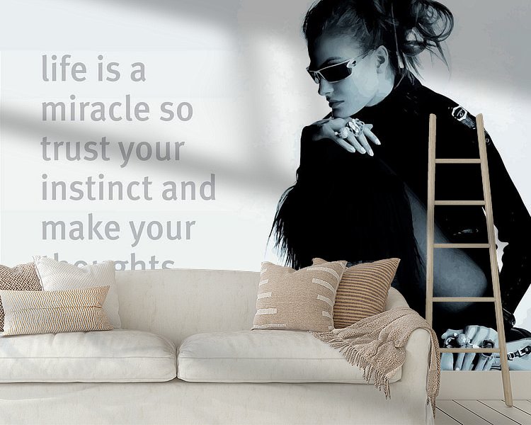 Voorbeeld van het werk in een kamer