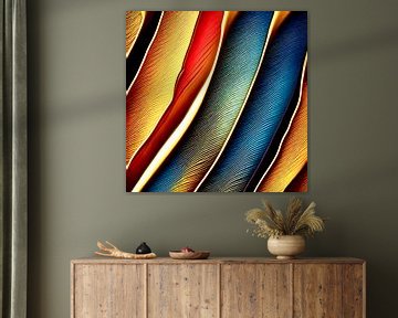 Abstract veren patroon - vogel veren in kleur - art print van Lily van Riemsdijk - Art Prints with Color