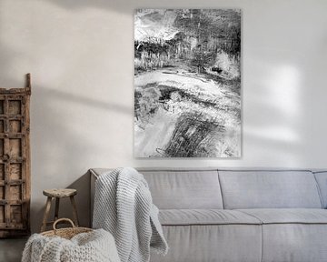 Soft oblivion. Black and white abstract painting. Part 2 by Dina Dankers