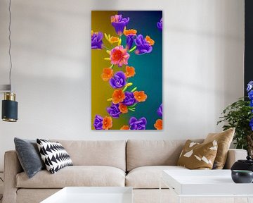 Stilleven met Bloemen VII - muurbloemen van Lily van Riemsdijk - Art Prints with Color