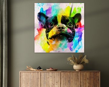 Hunde Portrait in bunten Farben von Mad Dog Art