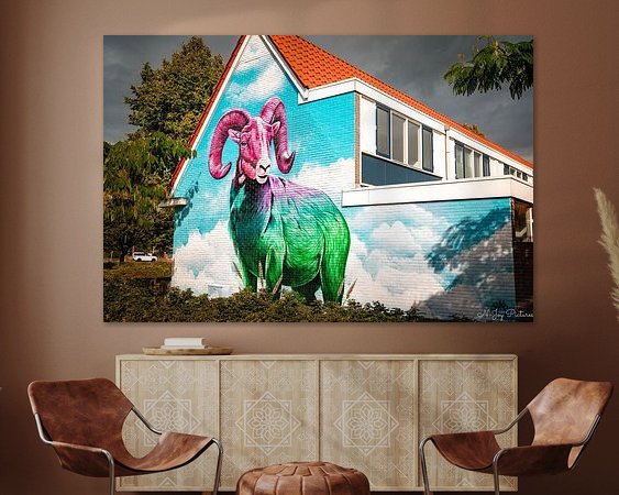 Voorbeeld van het werk in een kamer