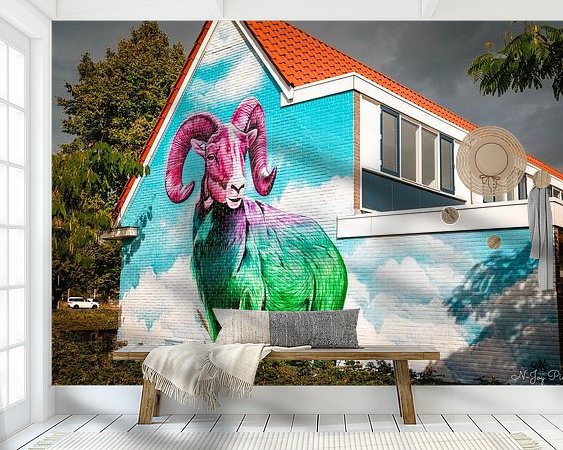 Voorbeeld van het werk in een kamer