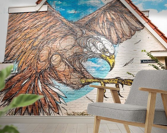 Voorbeeld van het werk in een kamer