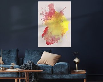 Watercolor splash (rood geel) van Studio Allee