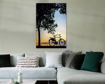Mit dem Fahrrad in den Sonnenuntergang von Sjoerd van der Wal