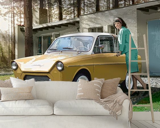 Voorbeeld van het werk in een kamer