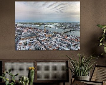 Kalter Morgen in Kampen von oben gesehen von Sjoerd van der Wal Fotografie