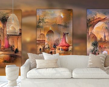 Oosterse sfeer drieluik