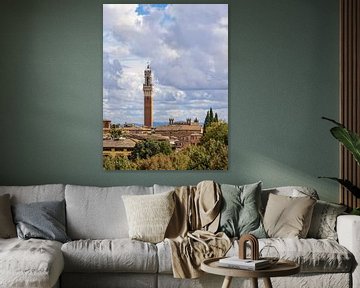 Uitzicht over de oude stad van Siena in Italië van Rico Ködder