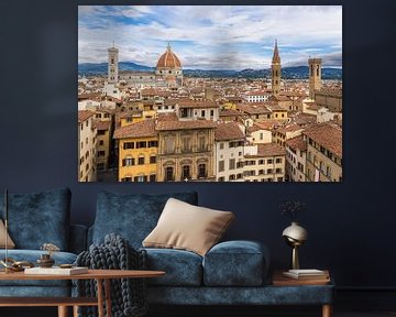 View over the old town of Florence in Italy by Rico Ködder