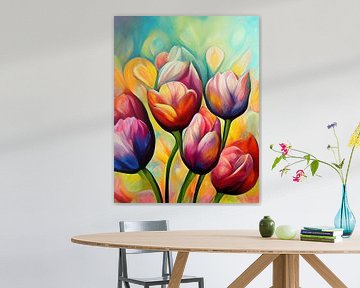 Fleurige tulpen van Bert Nijholt