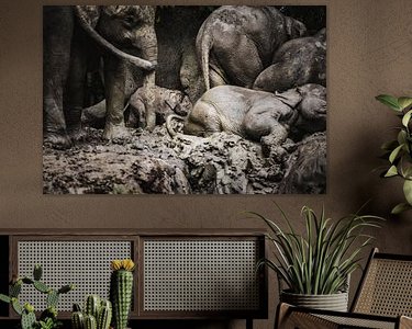 Voorbeeld van het werk in een kamer