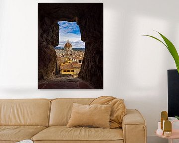 View of the Cathedral of Santa Maria del Fiore in Florence, Itali