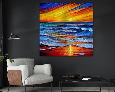Voorbeeld van het werk in een kamer