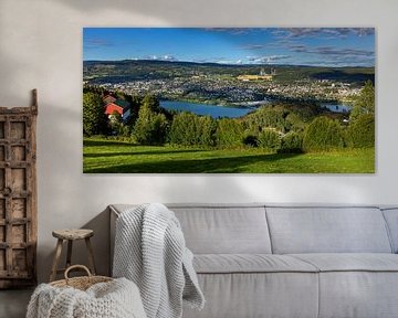 Uitzicht op Lillehammer, Noorwegen van Adelheid Smitt