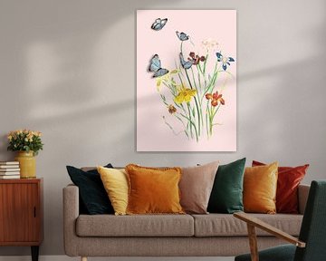 Flowers and butterflies van Studio Allee