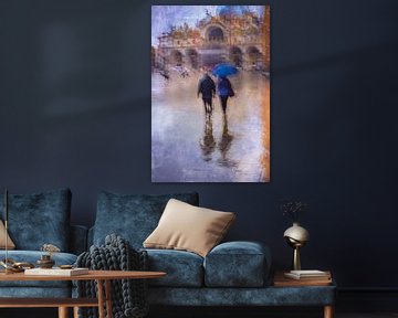 St. Mark's Square in the rain by Frans Nijland