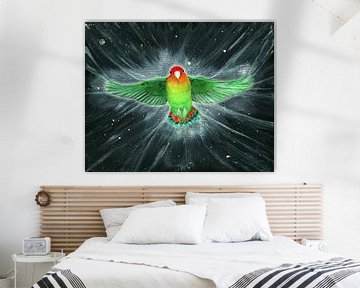 Fliegender Papagei Acrylmalerei