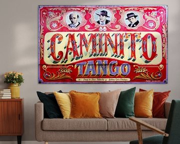 Vintage bord Caminito Tango Argentin Buenos Aires van Carolina Reina