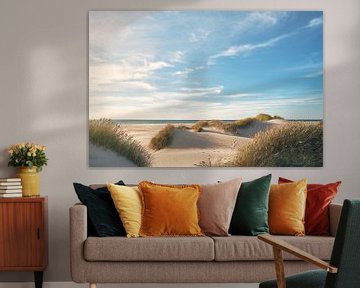 Zachte duinen op het Noordzeestrand in Denemarken van Florian Kunde