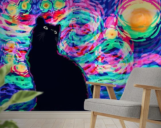 Voorbeeld van het werk in een kamer