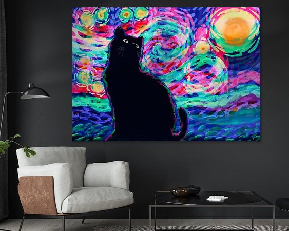 Voorbeeld van het werk in een kamer