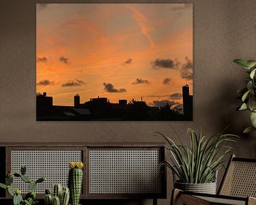 Coucher de soleil et ciel orange sur Wesley Klijnstra