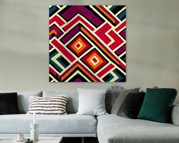 Abstract Navajo Aztec pattern #XII by Whale & Sons