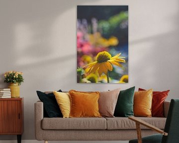 Gele echinaceabloem - Natuur- en voorjaarsfotografie van Carolina Reina