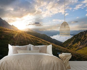 Sunrise in the Wetterstein mountains near the Zugspitze