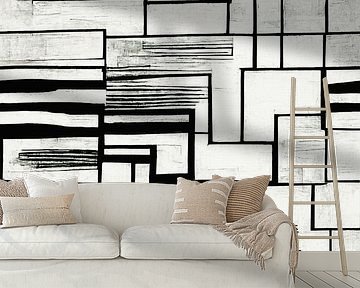 Art deco Schwarz-Weiß-Muster #VII von Whale & Sons
